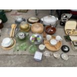 AN ASSORTMENT OF KITCHEN ITEMS TO INCLUDE UTENSILS AND TUREENS ETC