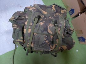 A BRITISH ARMY AS NEW CAMOUFLAGED BURGEN BACK PACK DATED 2004