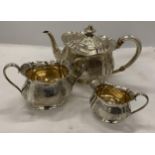 AN EDWARD VII 1907 SILVER HALLMARKED SHEFFIELD THREE PIECE TEA SET, MAKER ATKIN BROTHERS, GROSS