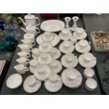 A LARGE ROYAL DOULTON 'PLATINUM CONCORD' PATTERN WHITE BONE CHINA DINNER SERVICE