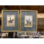 TWO GILT FRAMED CAVALRY STITCHED PICTURES