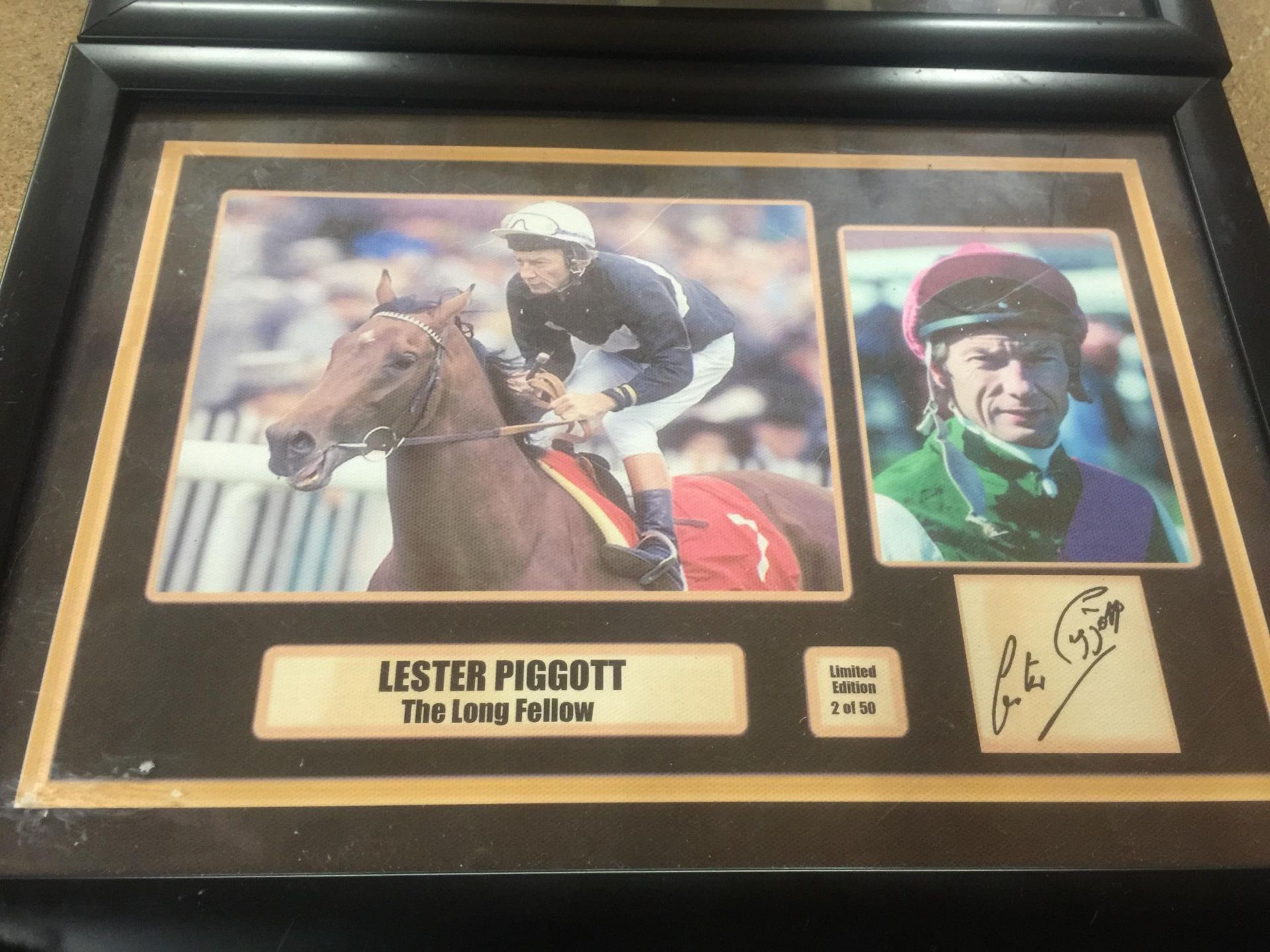 A GROUP OF FRAMED HORSE RACING LIMITED EDITION SIGNED PHOTOS, RUBY WALSH, AP MCCOY AND LESTER - Image 4 of 4