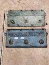 A PAIR OF 'ROLLS-ROYCE' ENGINE CAM COVERS