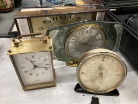 A COLLECTION OF RETRO CLOCKS - BENTIMA, SMITHS QUARTZ, CORAL AND WESTCLOX