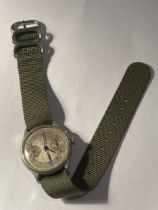 A VINTAGE LEMANIA CHRONOGRAPH WRIST WATCH