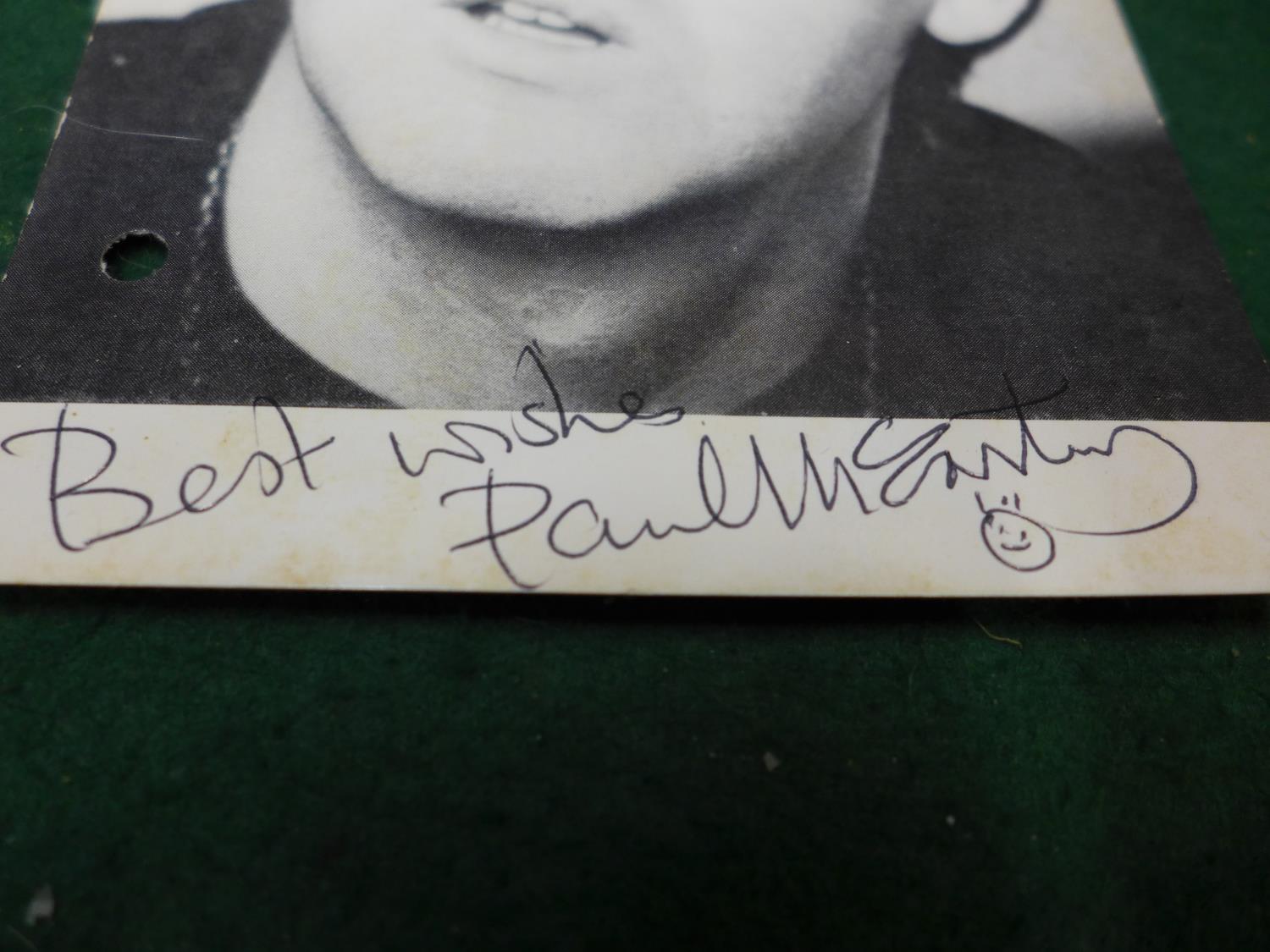 A PAUL MCCARTNEY SIGNED POSTCARD - Image 2 of 3