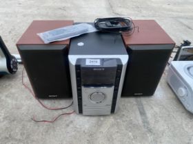 A SONY STEREO WITH SPEAKERS