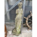 A CONCRETE FIGURE OF A FEMALE (H:93CM)