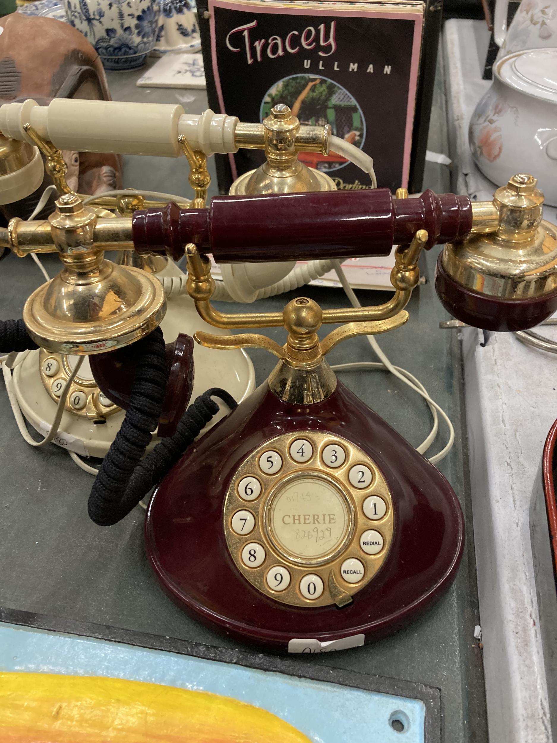 TWO RETRO DIAL UP TELEPHONES - Image 2 of 4