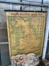 A LARGE VINTAGE 'PHILIPS MILESTONE MOTOR MAP'