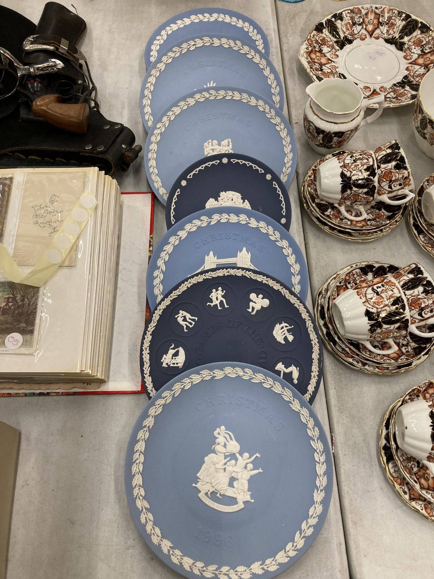 A GROUP OF WEDGWOOD JASPERWARE YEAR PLATES