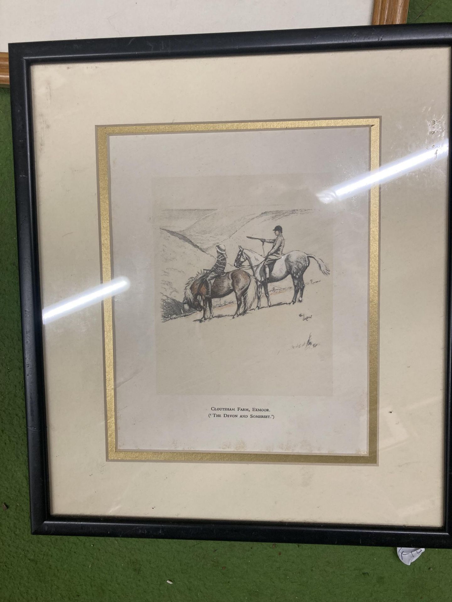 THREE FRAMED HORSE RELATED PRINTS, COMICAL HORSE JUMPING SCENE ETC - Image 2 of 5