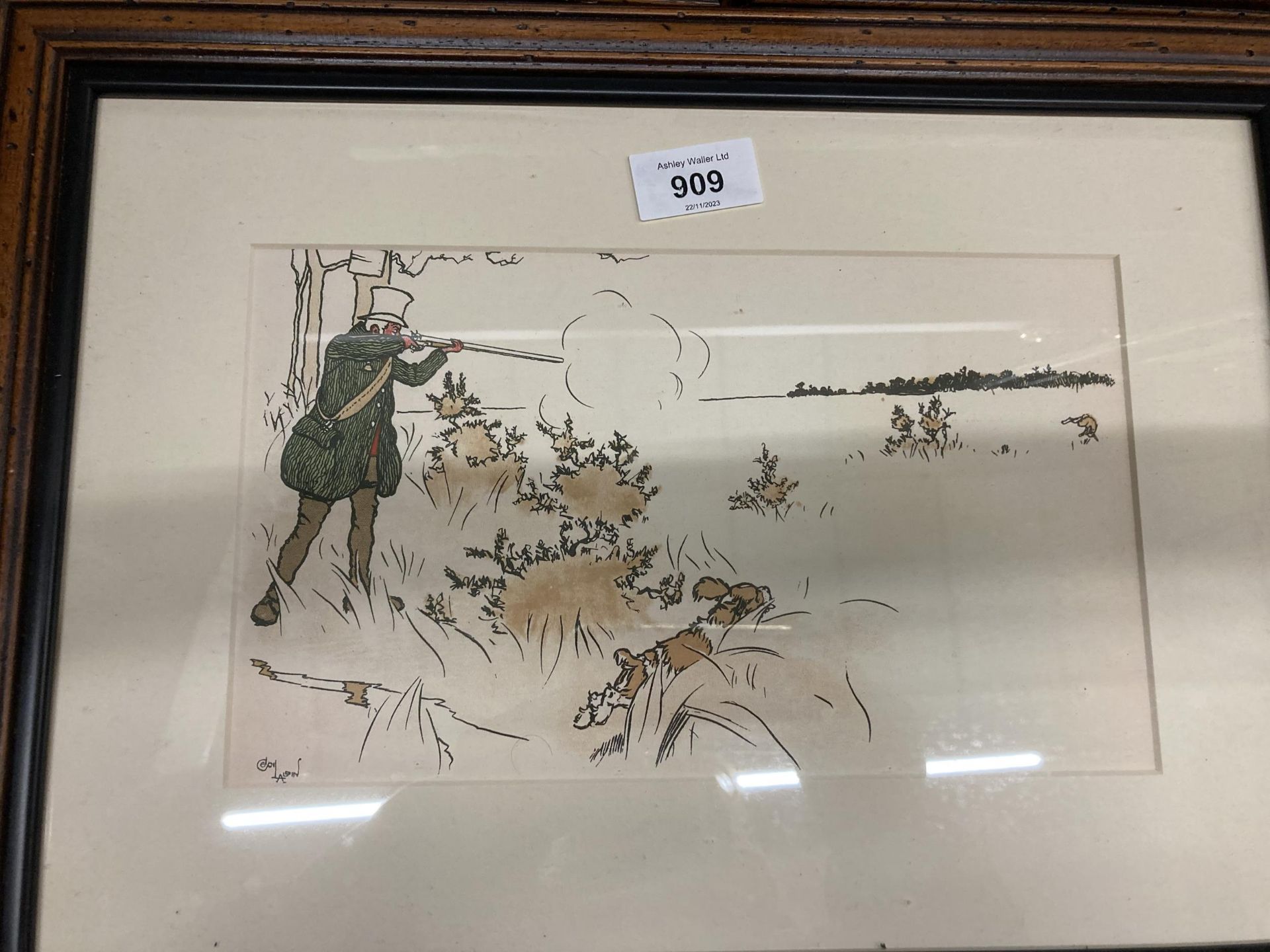 THREE CECIL ALDIN PRINTS TO INCLUDE TWO FISHING AND ONE HUNTING - Image 4 of 4