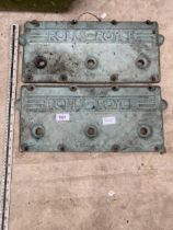 A PAIR OF 'ROLLS-ROYCE' ENGINE CAM COVERS