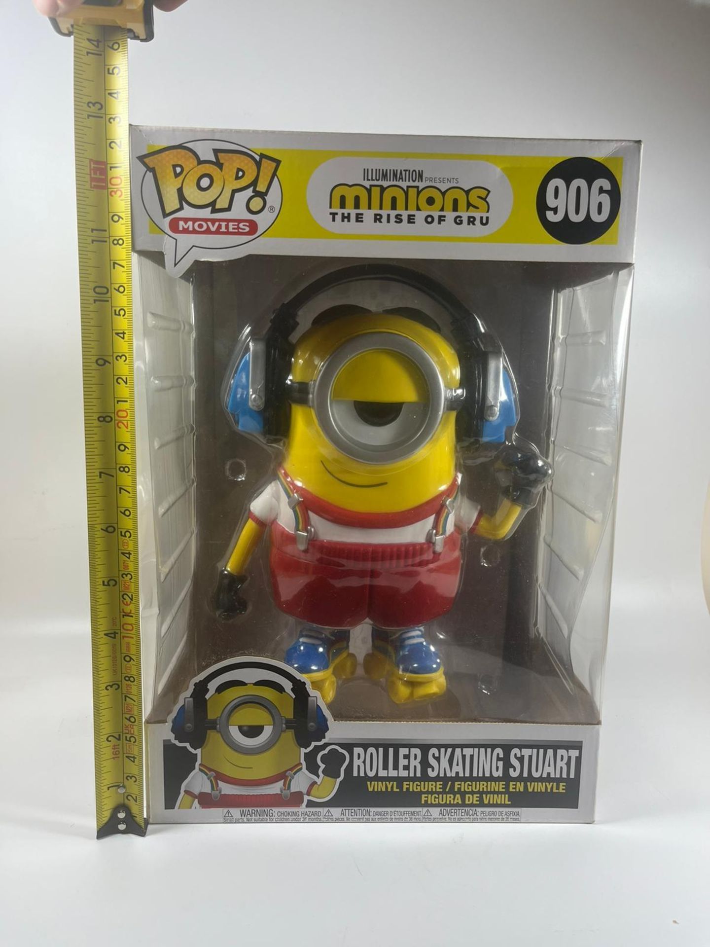 A LARGE FUNKO POP MOVIES 10" 906 MINIONS THE RISE OF GRU ROLLER SKATING STUART VINYL BOXED FIGURE - Bild 5 aus 5