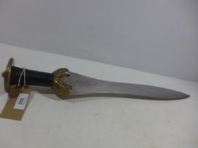 A REPLICA ANCIENT GREEK SWORD, 58CM DOUBLE EDGED BLADE, LENGTH 70CM