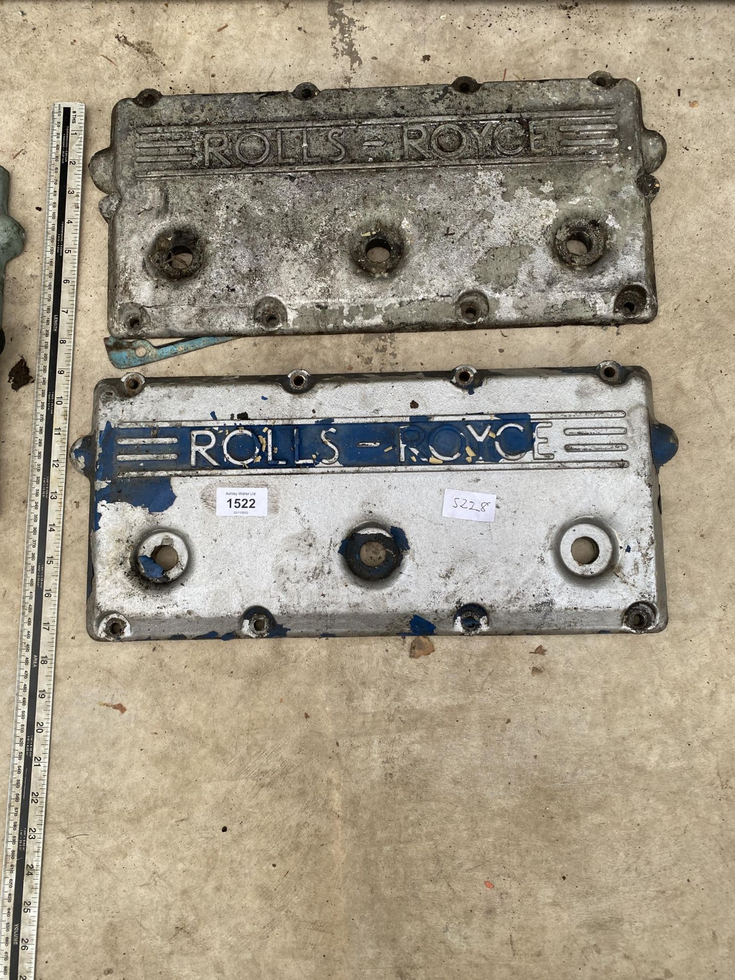 A PAIR OF 'ROLLS-ROYCE' ENGINE CAM COVERS