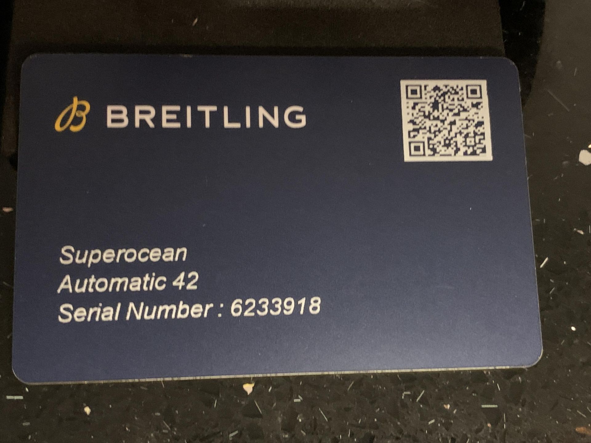 A BREITLING SUPEROCEAN AUTOMATIC 42 SERIAL NUMBER 6233918 WRIST WATCH WITH ORIGINAL BOX, CARD AND - Image 4 of 8