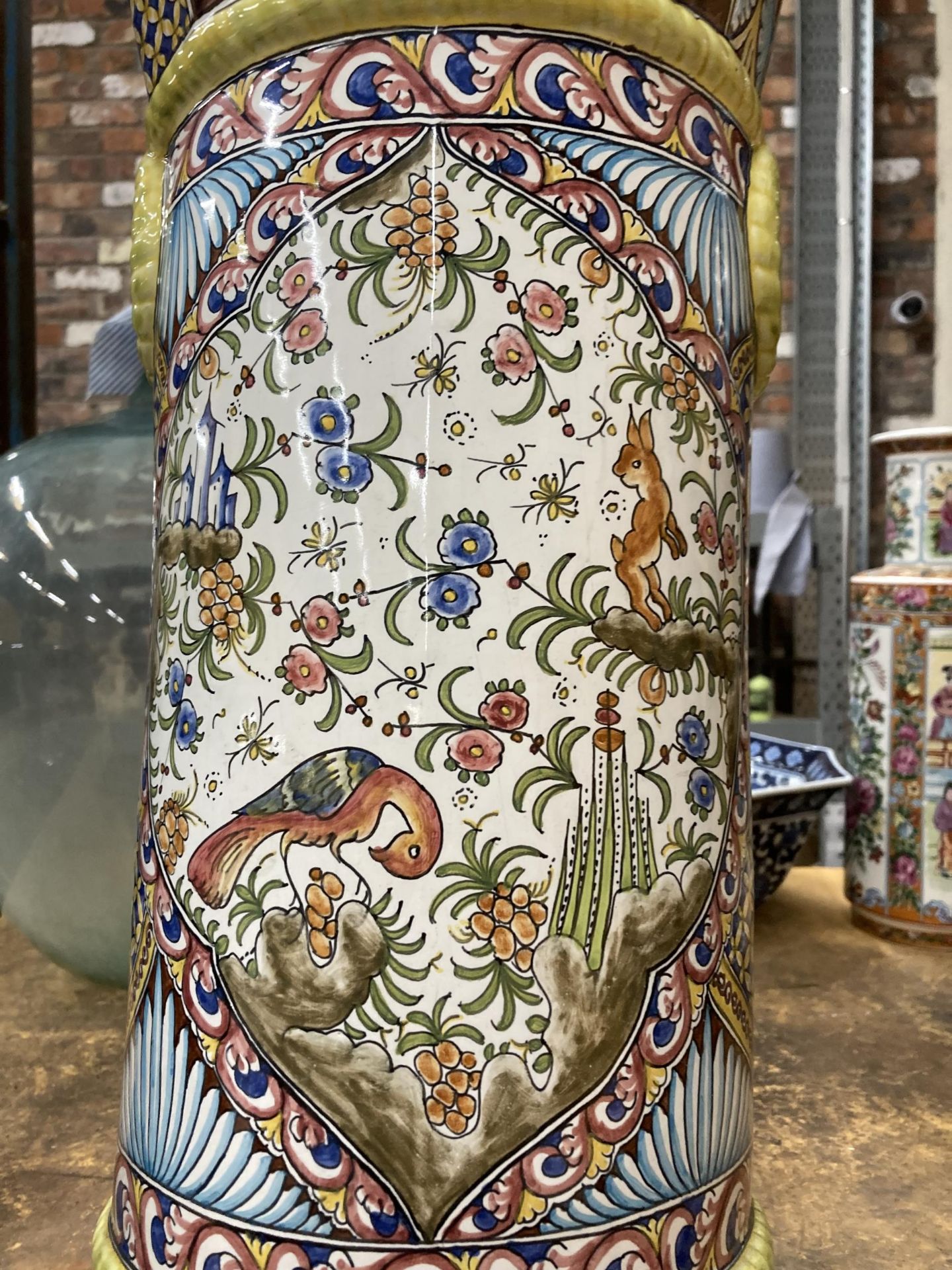 A LARGE HAND PAINTED STICK STAND, HEIGHT 50CM - Image 2 of 2