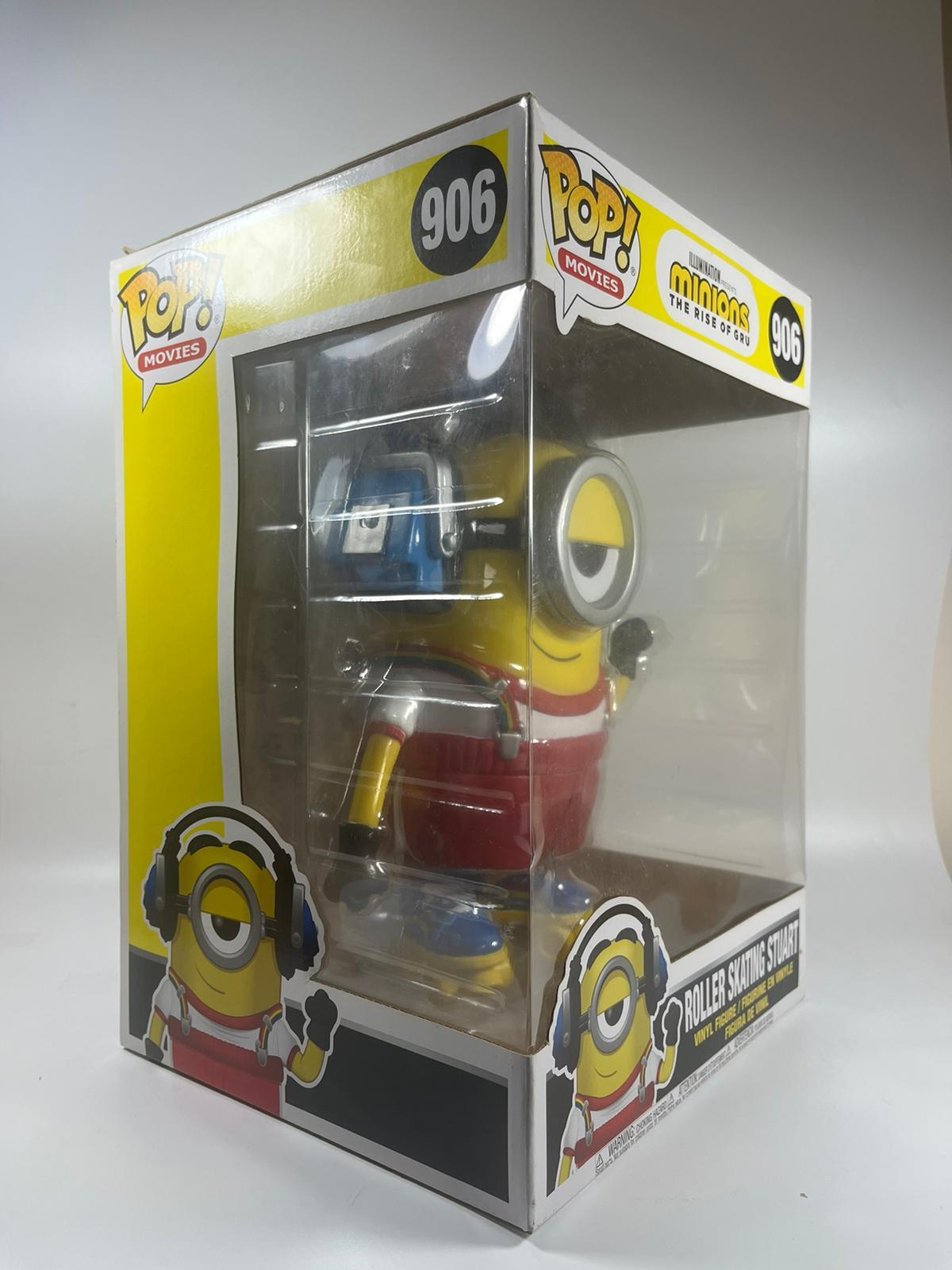 A LARGE FUNKO POP MOVIES 10" 906 MINIONS THE RISE OF GRU ROLLER SKATING STUART VINYL BOXED FIGURE - Image 2 of 5