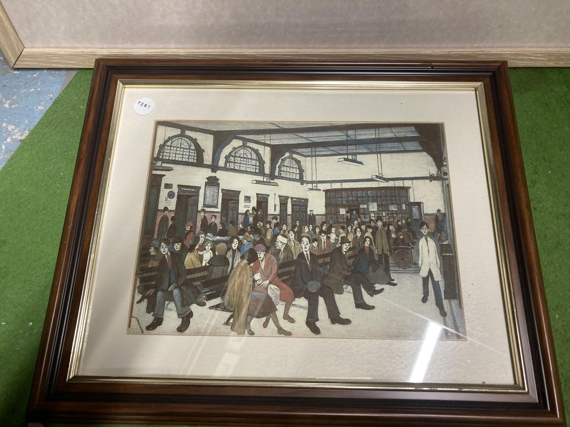 A LOWRY STYLE TAPESTRY FRAMED PICTURE AND FURTHER PRINT - Image 3 of 3