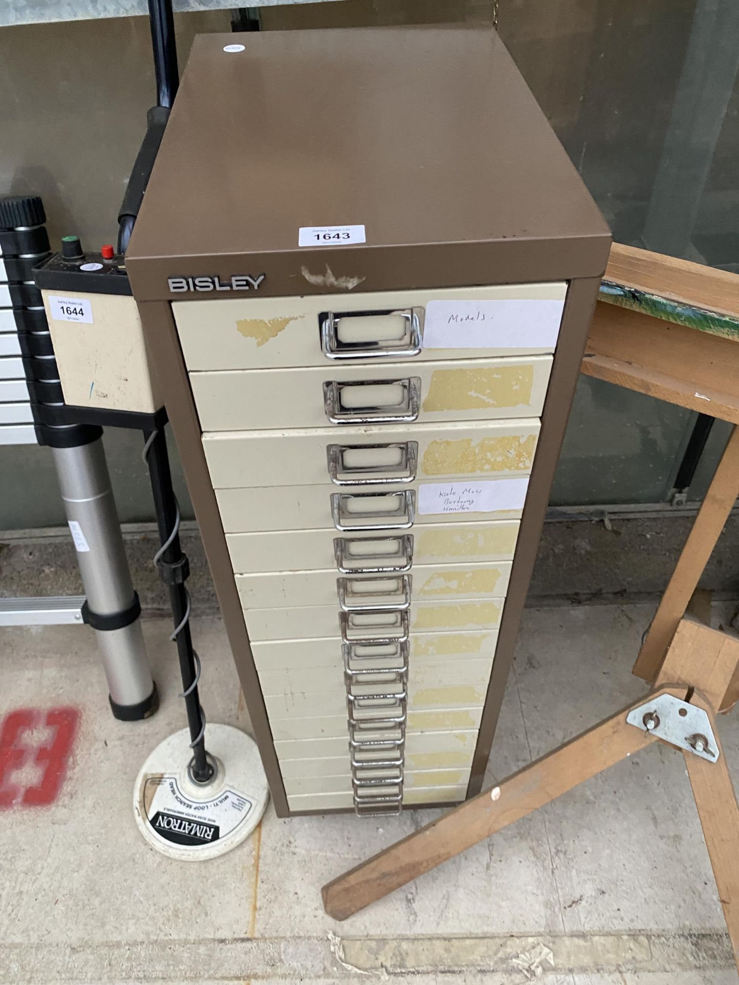 A MINIATURE 15 DRAWER BISLEY FILING CABINET