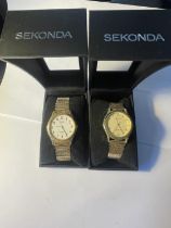 TWO SEKONDA WRIST WATCHES IN PRESENTATION BOXES SEEN WORKING BUT NO WARRANTY