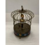 A VINTAGE STYLE AUTOMATON MUSICAL BIRD CAGE