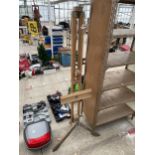 A LARGE WOODEN ROWNEY ARTISTS EASEL
