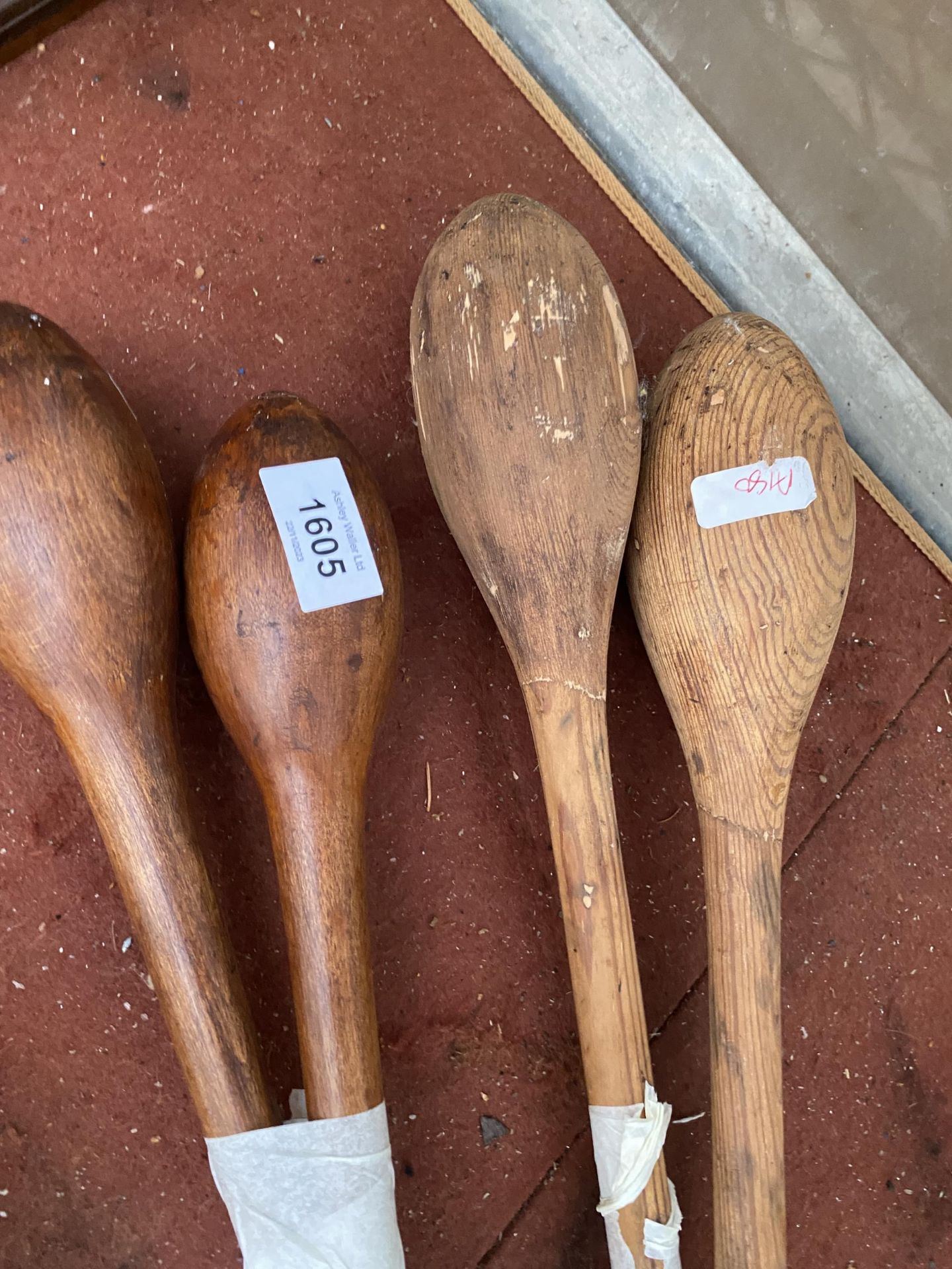 TWO PAIRS OF MID CENTURY WOODEN JUGGLING CLUBS - Image 2 of 2
