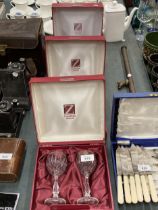 THREE SETS OF TWO 'CRISTALLERIE ZWIESEL' GLASSES, BOXED