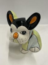 A LORNA BAILEY STUDIO DESIGNS COLOURWAY PROTOTYPE DOG FIGURE