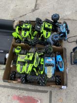 AN ASSORTMENT OF VARIOUS REMOTE CONTROL CARS