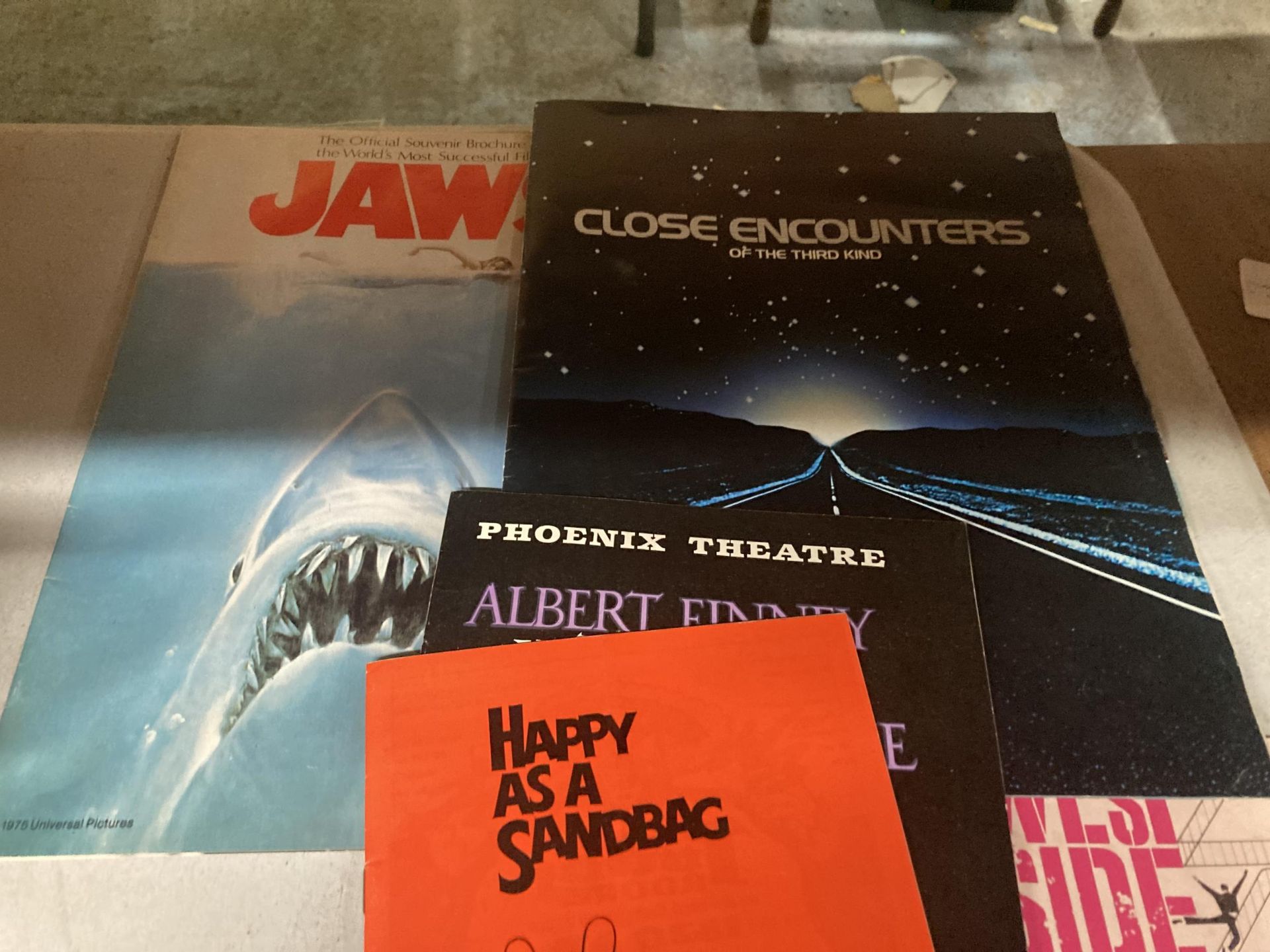 A QUANTITY OF THEATRE AND CINEMA BROCHURES TO INCLUDE JAWS, CLOSE ENCOUNTERS, WEST SIDE STORY, ETC - Image 2 of 3