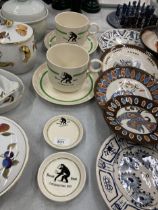 SIX PIECES OF RARE ROYAL DOULTON CHESSINGTON ZOO (BURNT STUB) TABLEWARE TO INCLUDE TWO LARGE CUPS