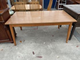 A FORMICA TOP KITCHEN TABLE, 66 X 36"