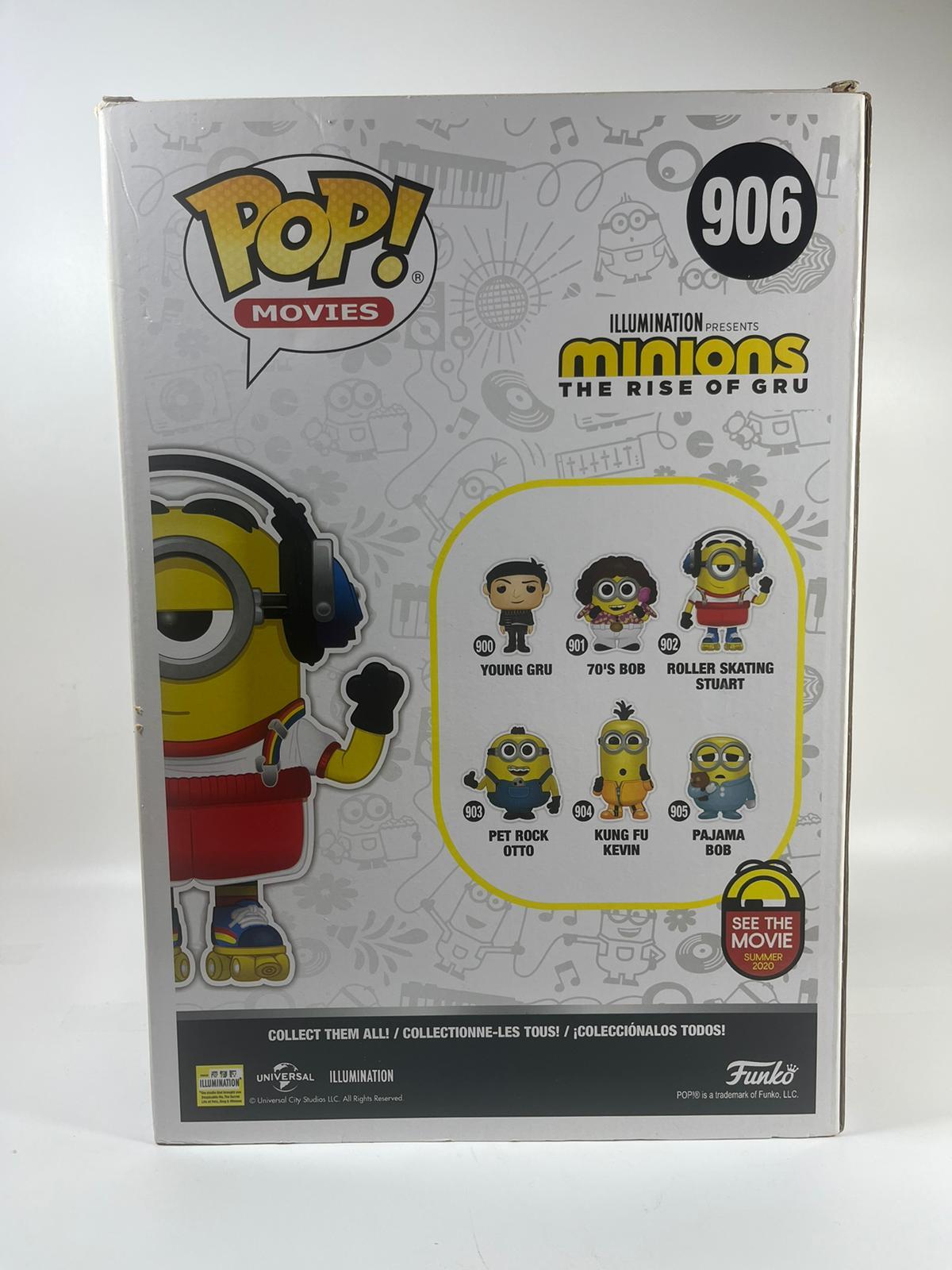 A LARGE FUNKO POP MOVIES 10" 906 MINIONS THE RISE OF GRU ROLLER SKATING STUART VINYL BOXED FIGURE - Image 3 of 5