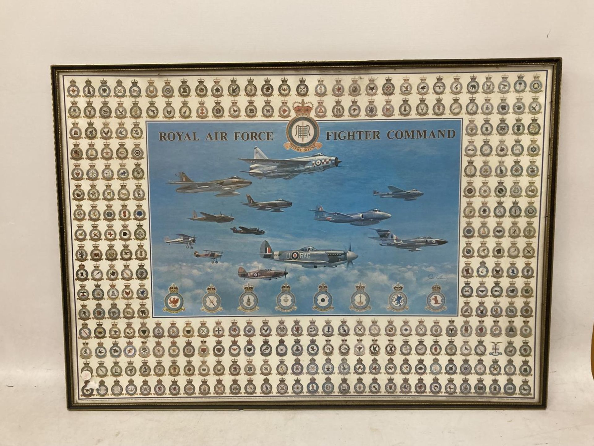 A LARGE FRAMED PRINT ROYAL AIRFORCE FIGHTER COMMAND