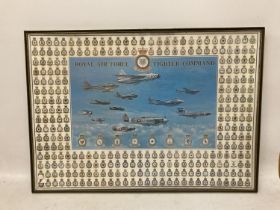 A LARGE FRAMED PRINT ROYAL AIRFORCE FIGHTER COMMAND