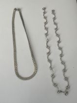 TWO SILVER NECKLACES