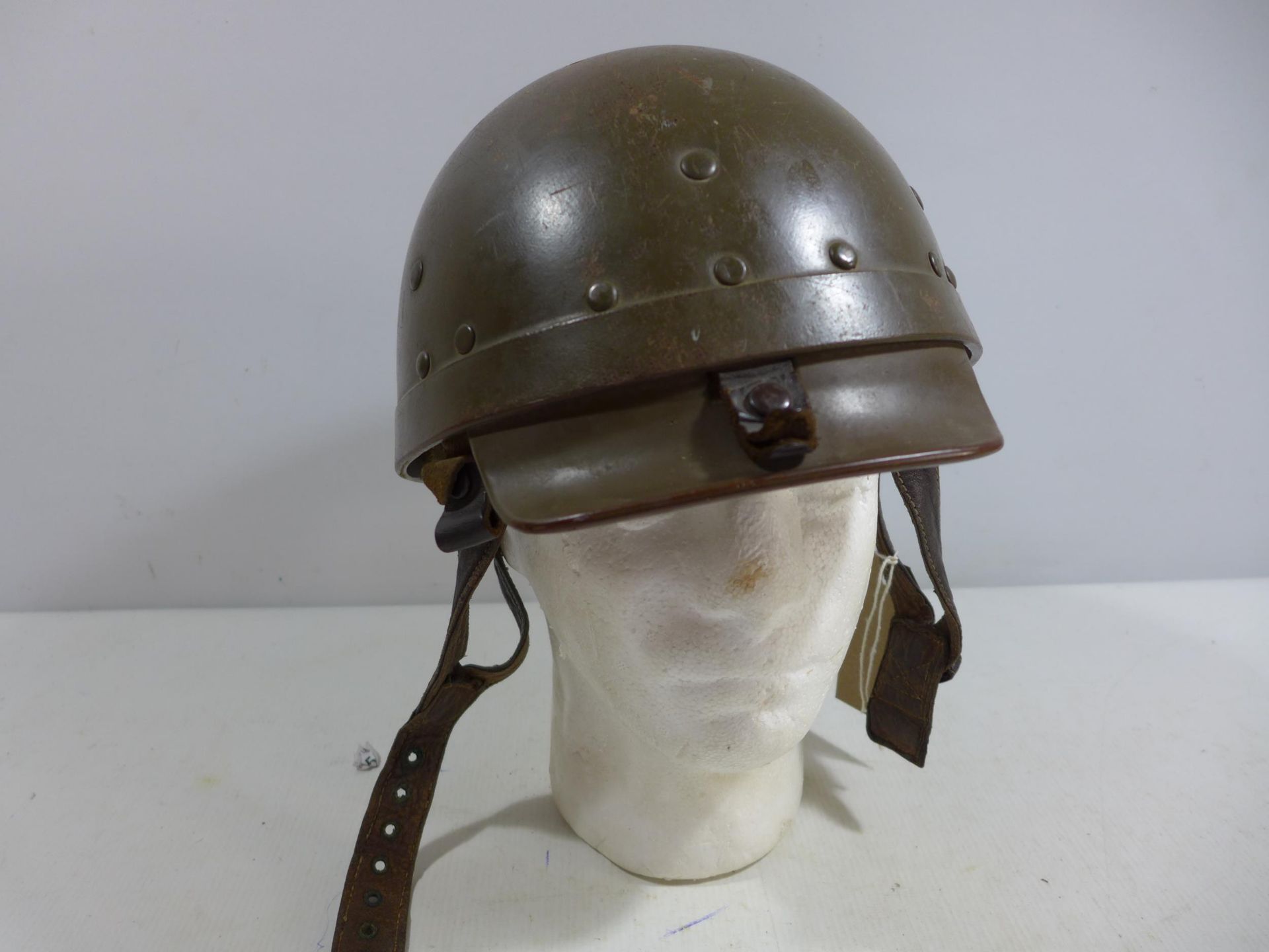 A MILITARY HELMET AND LINER, INSIDE MARKED RH OF CO 54C - Image 2 of 5