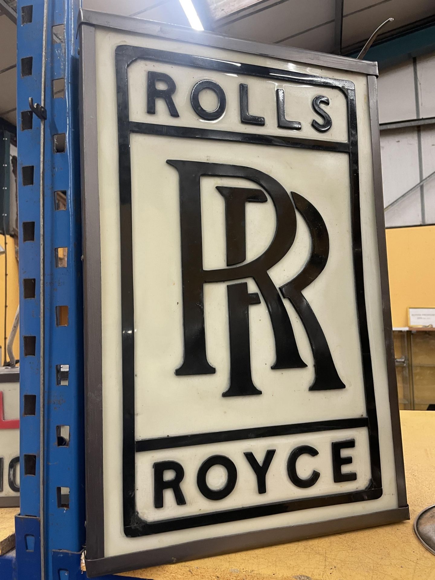 A ROLLS ROYCE ILLUMINATED BOX SIGN