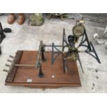 A VINTAGE INDUSTRIAL SCRATCH BUILT YARN SPINNING MACHINE BEARING THE NAME GOODBRAND & CO LTD