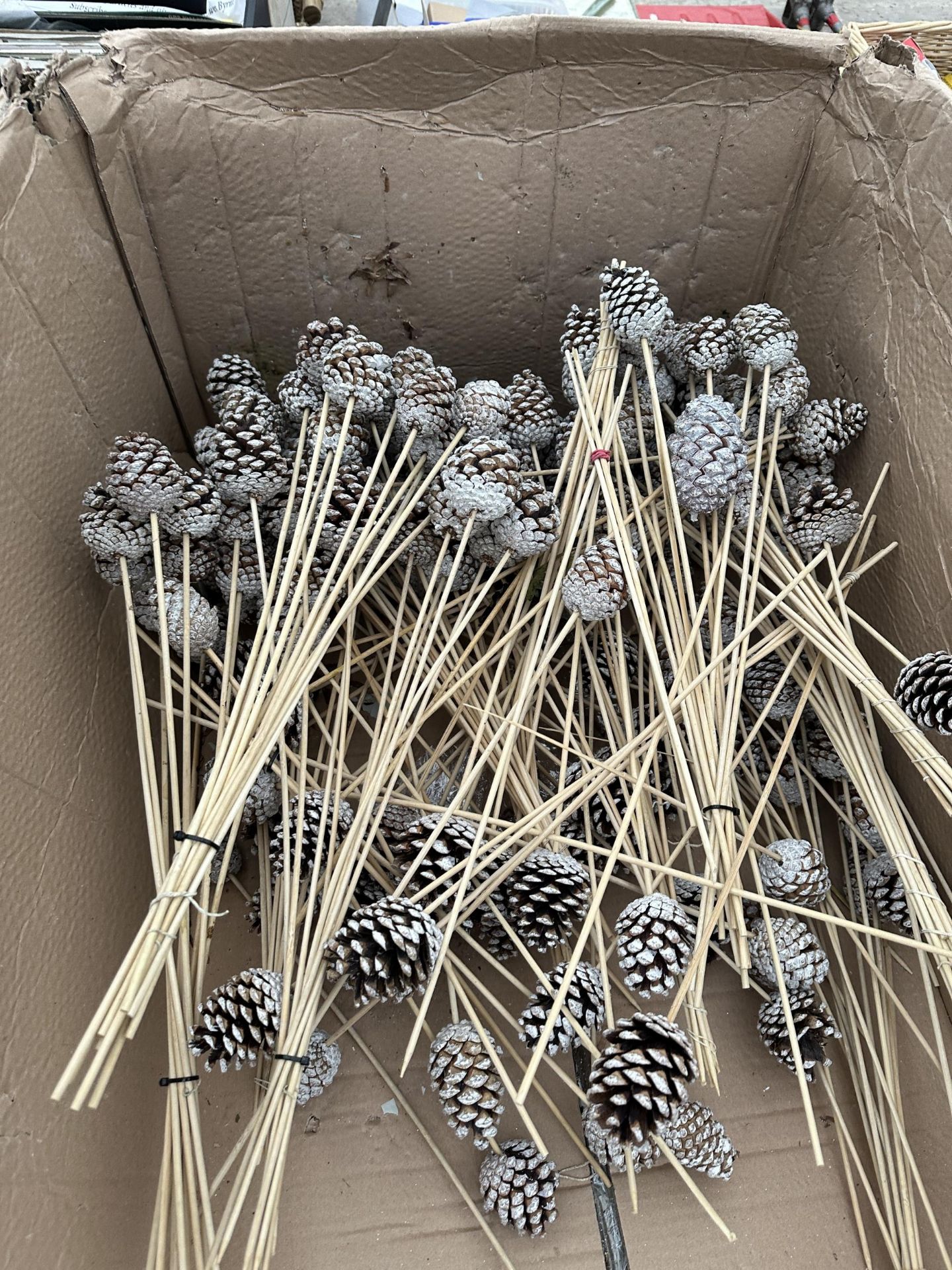 A LARGE QUANTITY OF AS NEW PINE CONES ON STICKS *PLEASE NOTE VAT TO BE ADDED TO THIS LOT* - Bild 2 aus 2