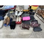 AN ASSORTMENT OF LADIES HANDBAGS AND SHOES