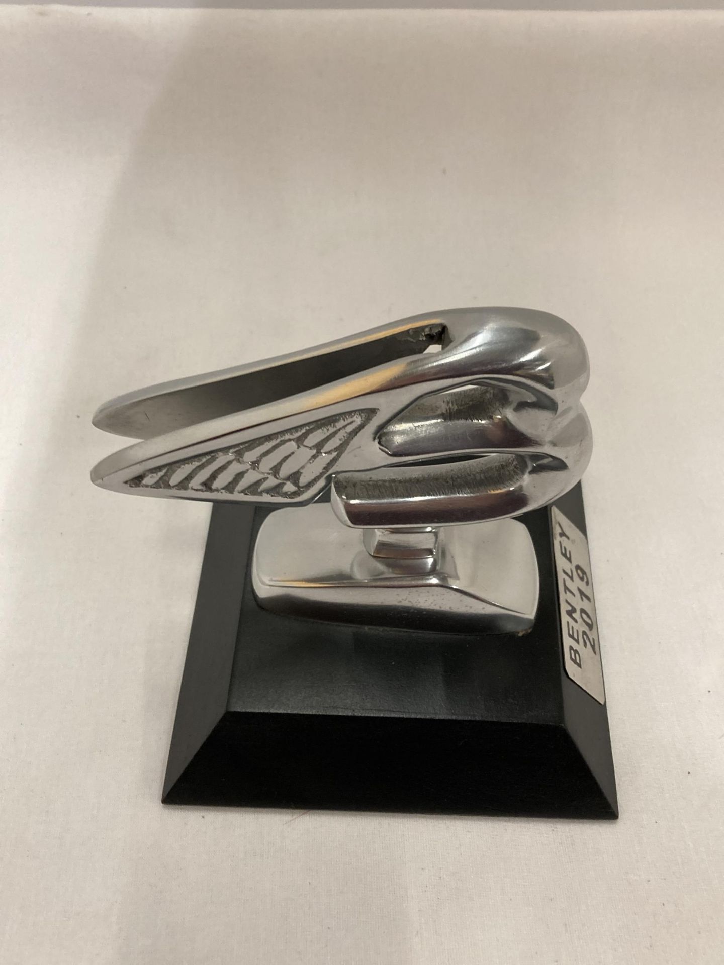 A CHROME BENTLEY B ON A BASE, 2019, HEIGHT 13CM - Image 2 of 3