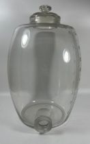 A 19TH CENTURY APOTHECARY / PHARMACY GLASS DISPENSER WITH ETCHED MEASUREMENTS, PONTIL MARK TO