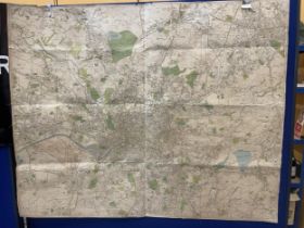 A LARGE VINTAGE L.R ROBERTS & CO MAP OF MANCHESTER