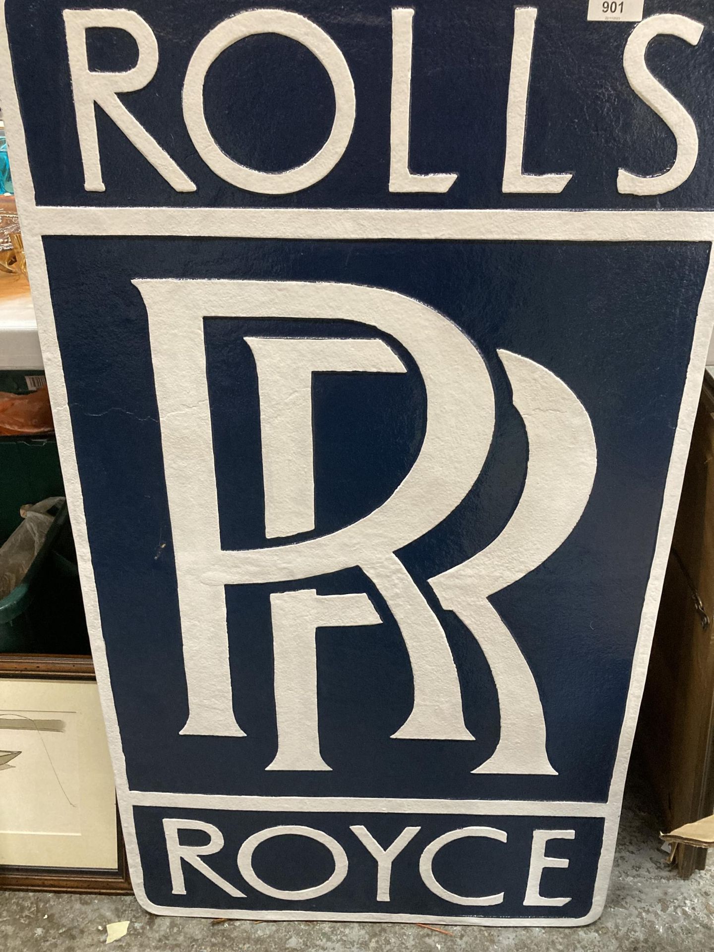 A LARGE CAST METAL ROLLS ROYCE SIGN - Image 2 of 2