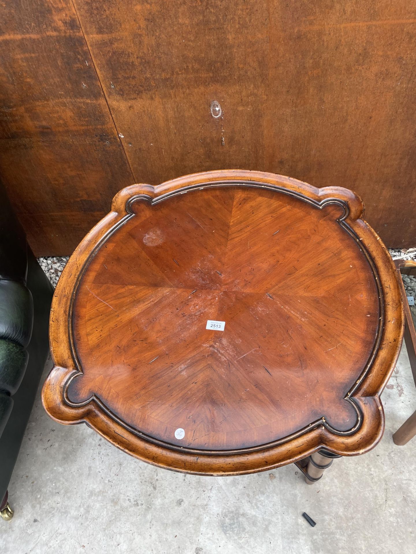 AN FBIS FURNITURE HARDWOOD TWO TIER OCCASIONAL TABLE WITH SHAPED TOP AND CANE LOWER SHELF ON - Image 3 of 3